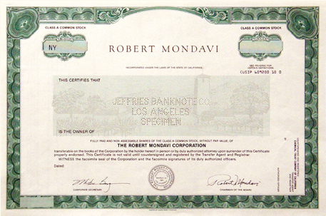 «Robert Mondavi Corp.»